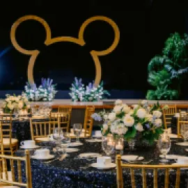 Event table setup at Disneyland