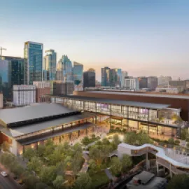 Rendering of exterior of Austin Convention Center expansion.