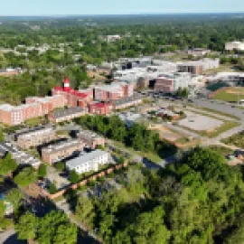 Aerial photo of BullStreet District, Columbia, South Carolina.