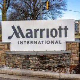 Marriott International Sign. Credit: JHVEPhoto / Shutterstock
