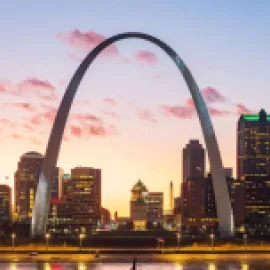 St. Louis skyline and the Gateway Arch