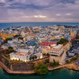 Aerial photo of Old San Juan, Puerto Rico.