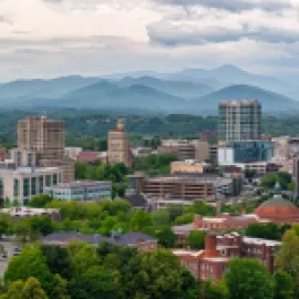 Photo of Asheville skyine.