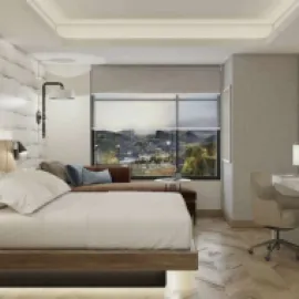 Hotel Indigo Gatlinburg guest room.