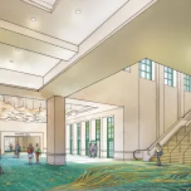 Walt Disney World Swan and Dolphin Resort first floor pre-function area rendering.