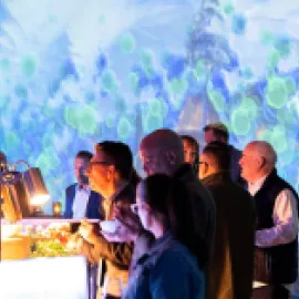 Maritz’s Elevate 2024 client event buffet line.