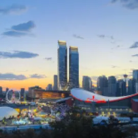 Calgary Skyline, aerial view