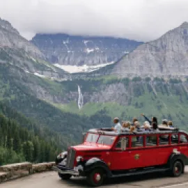 Glacier National Park Red Bus Tours. Credit: Andy Austin