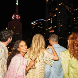 A night out on The Statler Hotel rooftop in Downtown Dallas