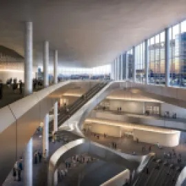 Rendering of interior of Kay Bailey Hutchinson Convention Center Dallas. 