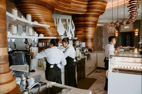 Le Blanc Spa Resort Los Cabos employees seen on Monday morning. 