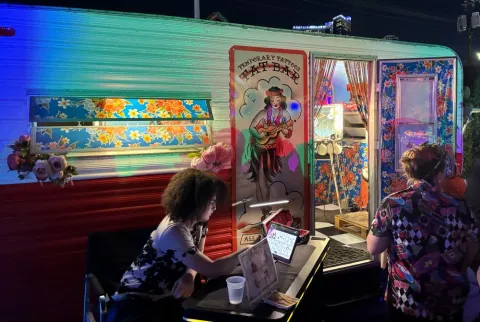 Also for adventurous Site Nite attendees, a temporary-tattoo trailer called out to them: Try getting some ink!