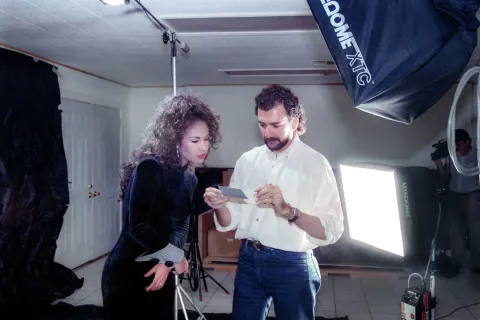 Selena and Al Rendón at work, 1994.