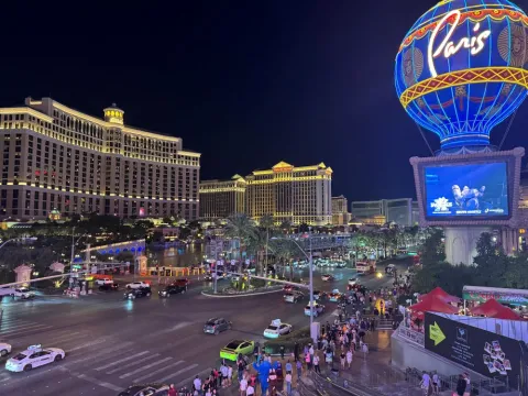 View of the Las Vegas Strip taken from Caramella Patio.