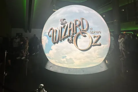 A Wizard of Oz globe is seen inside the Sphere. Credit: Arabella Novitch. 