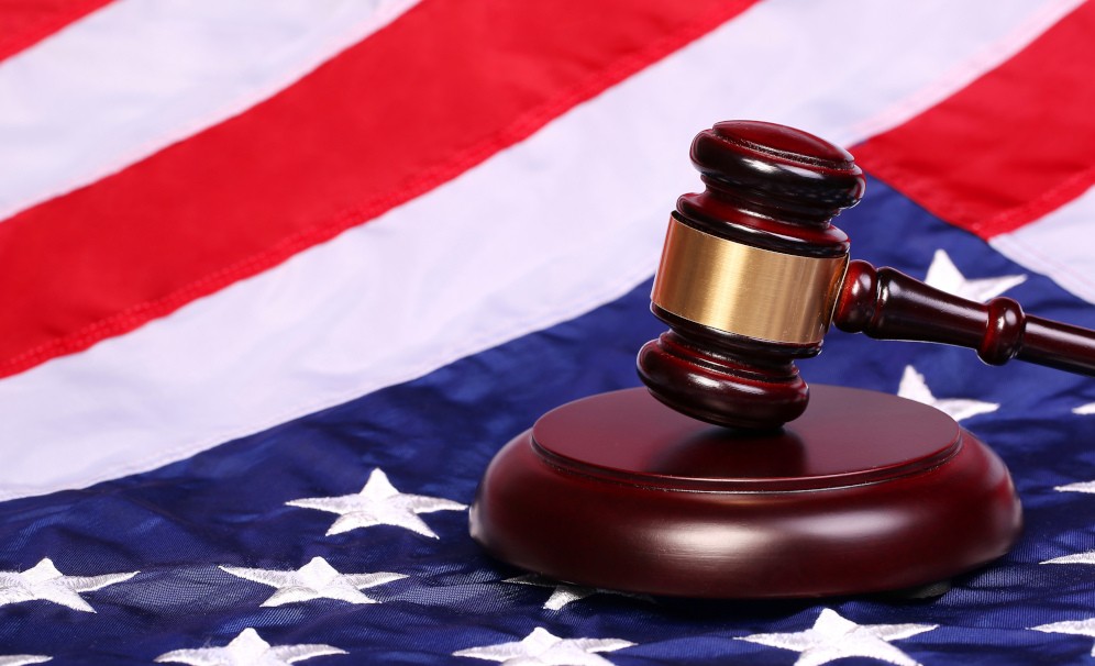 American flag and gavel