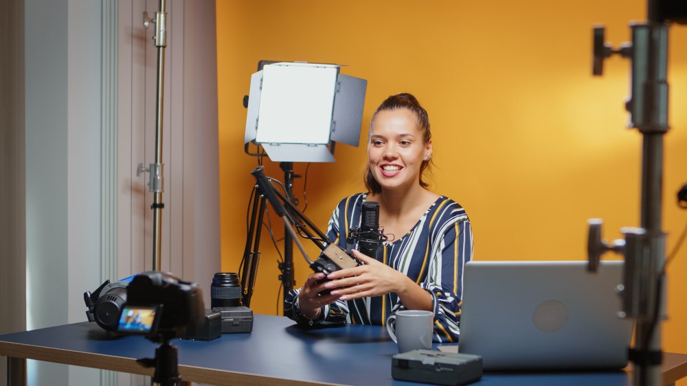 Backstage view of video recording