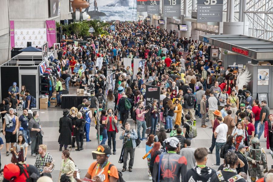 Photo of busy convention center.