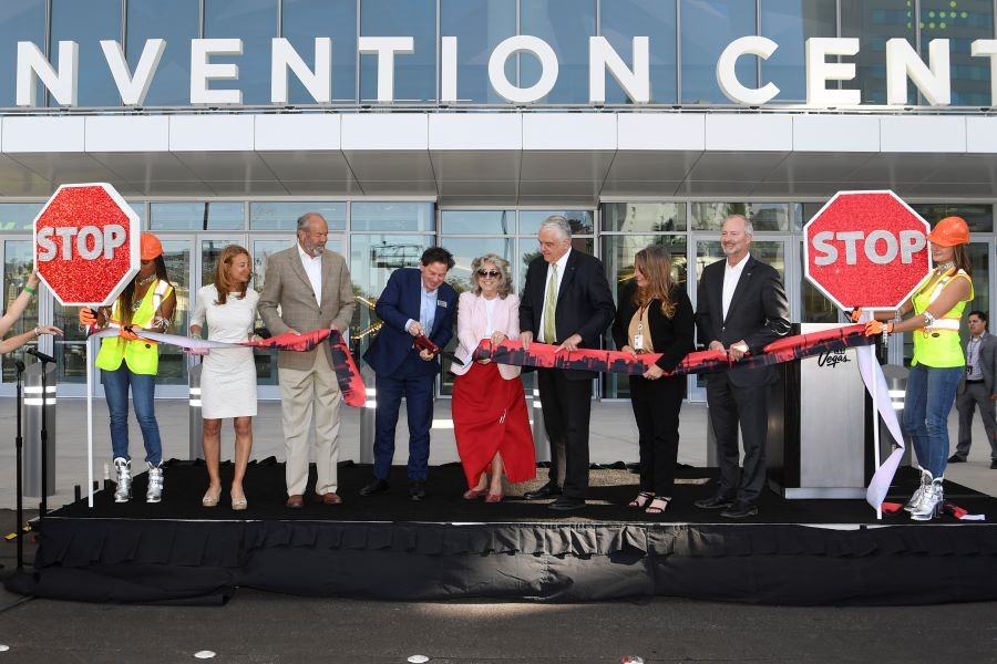 Ribbon cutting at World of Concrete 2021, Las Vegas Convention Center West Hall expansion.