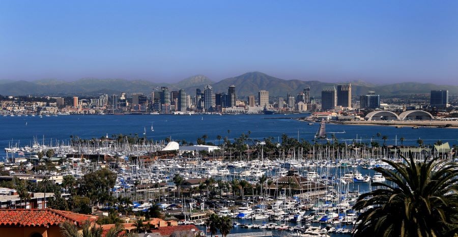 San Diego skyline from Point Loma.