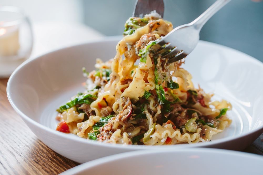 Bowl of Mafaldini Alla Funghi from Karen Akunowicz at Fox & The Knife  