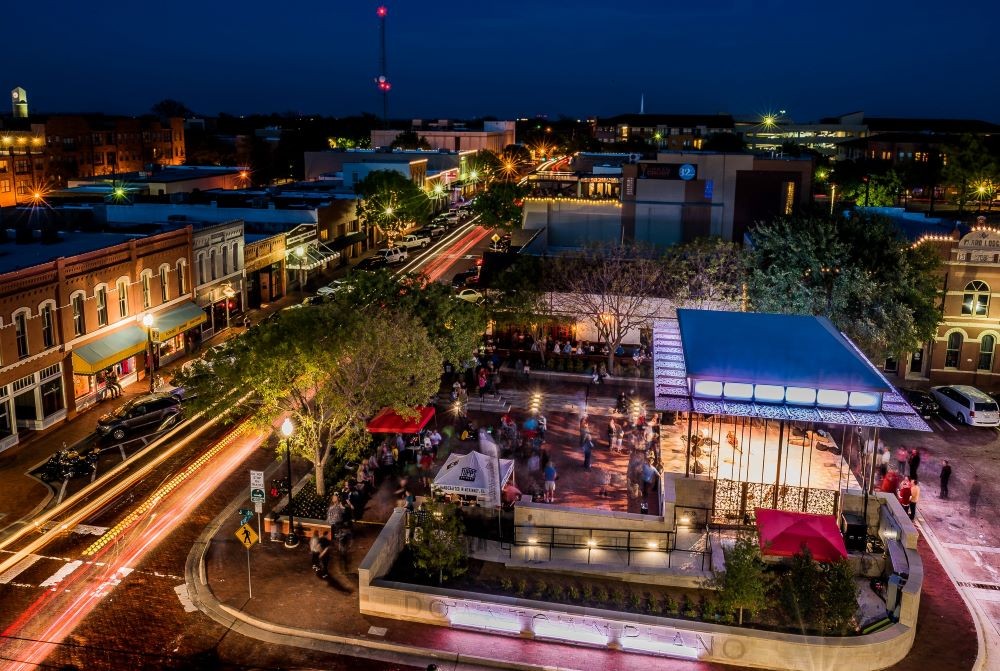 Downtown Plano Arts District aerial photo.