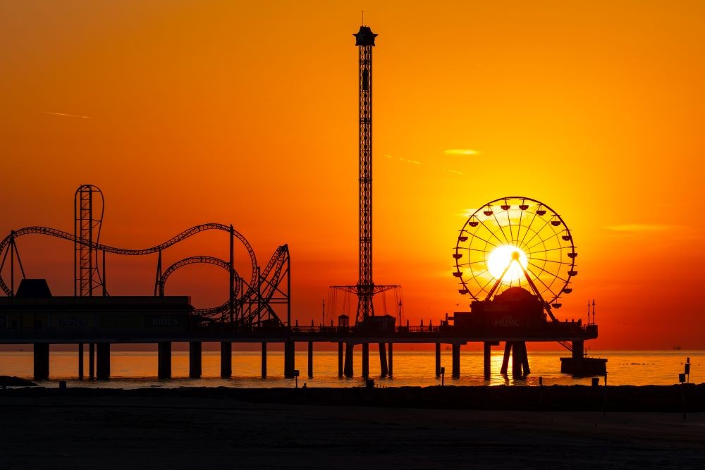 Galveston Pleasure Pier sunset 