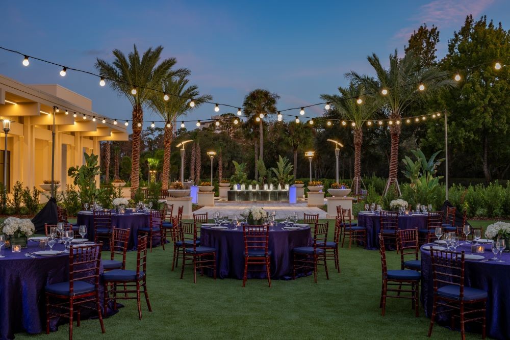 Windsong Fountain and Lawn event setup at Hyatt Regency Grand Cypress