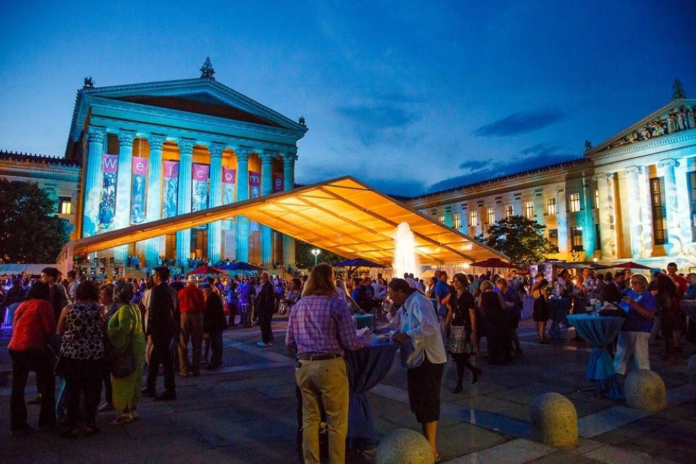 Photo of opening of Democratic National Convention at Philadelphia Museum of Art.