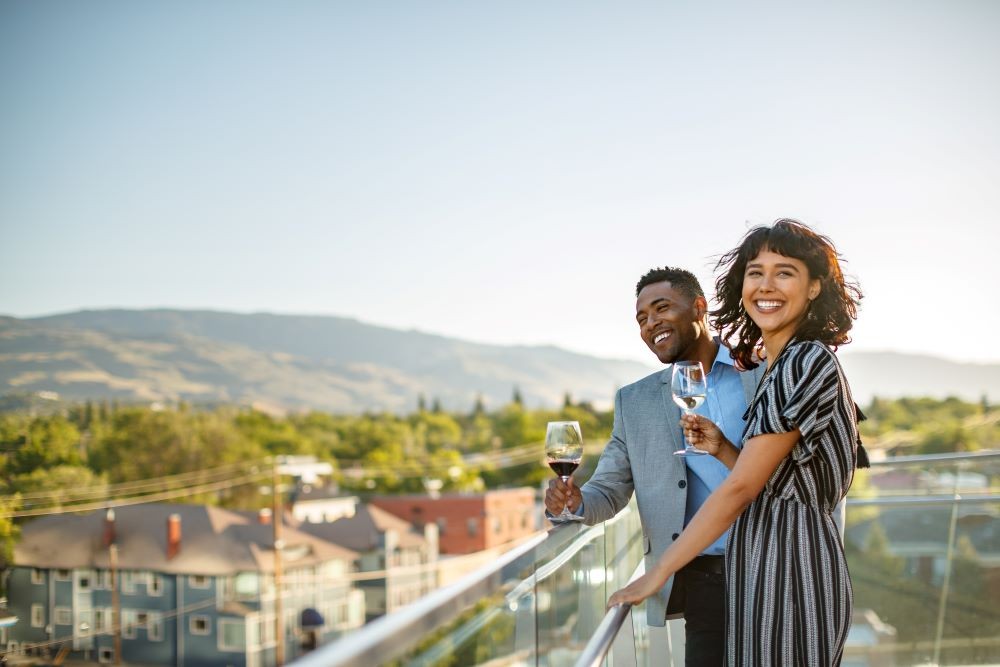 Meeting attendees on the rooftop of the National Museum of Art in Reno