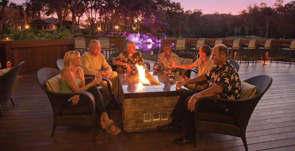 Group bonfire at Sawgrass Marriott Golf Resort + Spa 