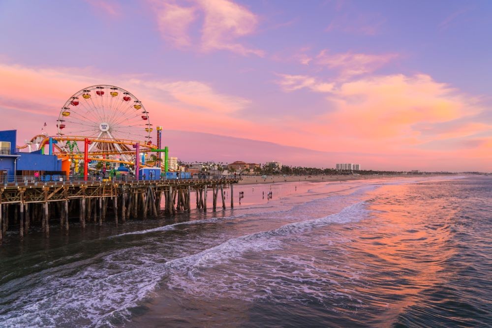 Santa Monica Pier at sunset