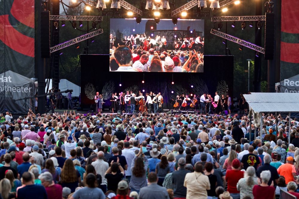 Photo of Balsam Range performing at World of Bluegrass 2019.