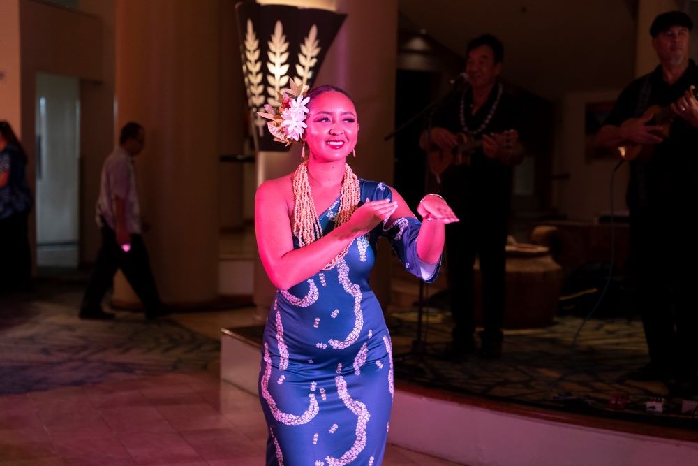 A hula dancer at Hilton Waikoloa Village