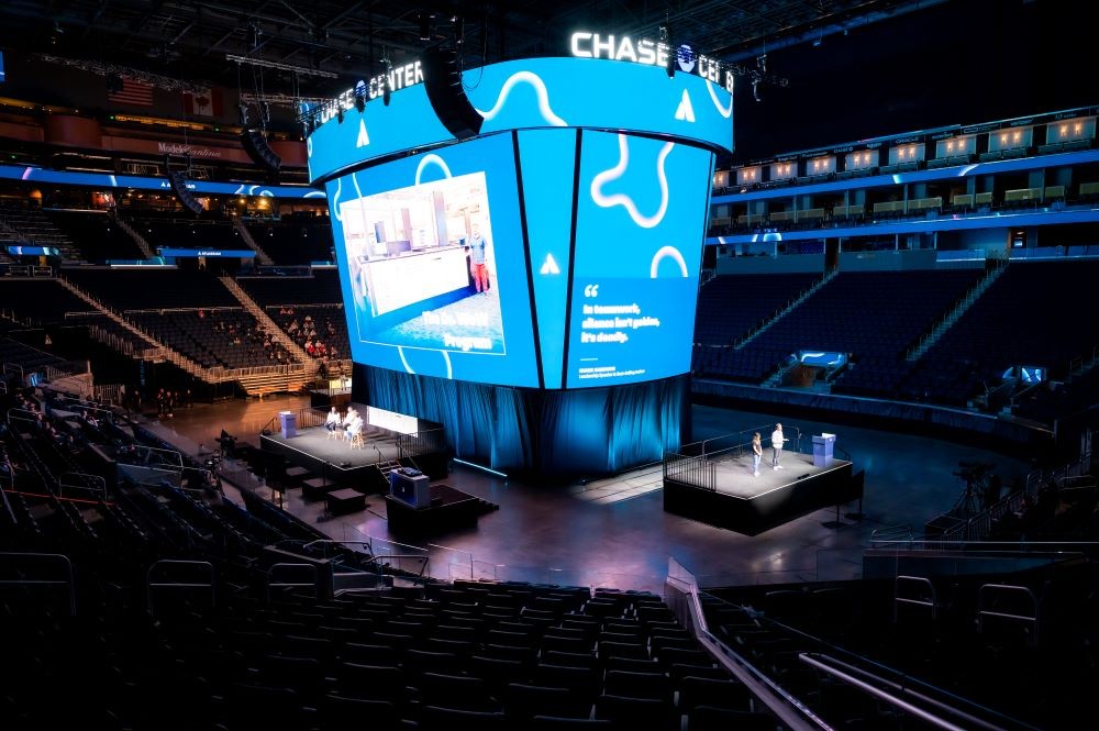 Chase Center multi-stage setup