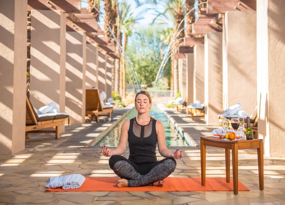 Photo of woman meditating at Hyatt Regency Indian Wells Resort & Spa: Agua Serena Spa.