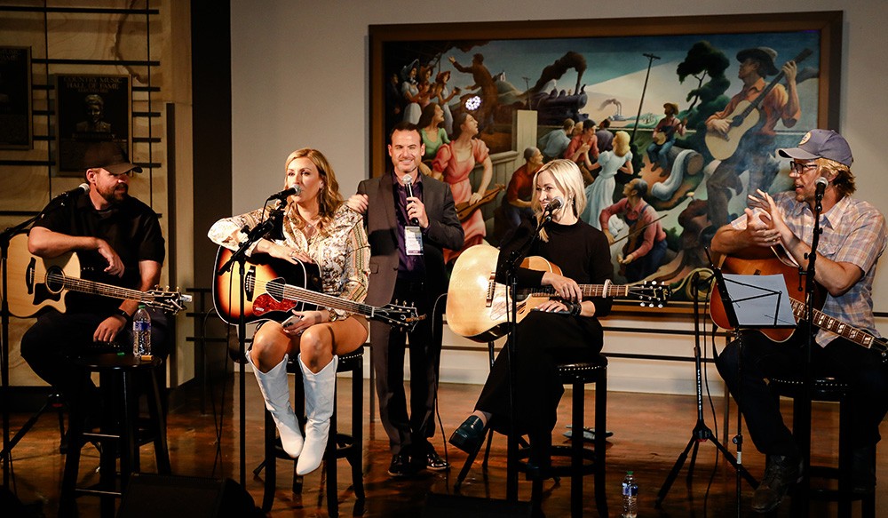 Photo of singer-songwriters on stage at Meetings Today LIVE! South in Nashville.