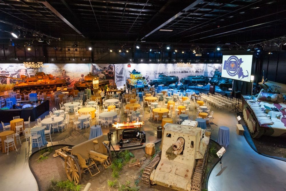 Photo of event setup at American Heritage Museum in Hudson, Massachusetts.