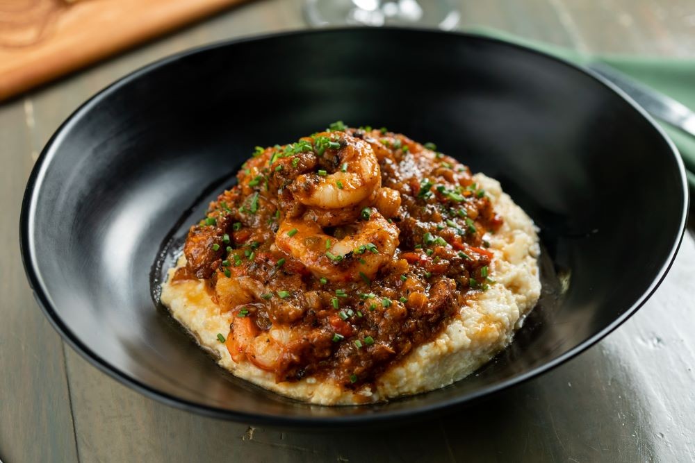 Shrimp and Grits dish from Hook & Barrel in Myrtle Beach, South Carolina