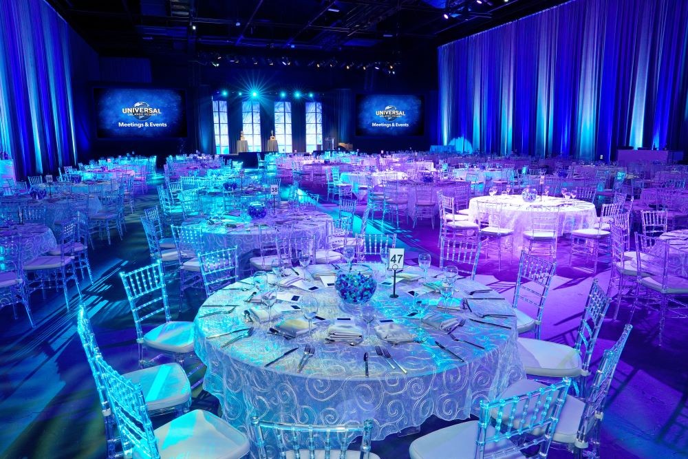 Banquet setup in ballroom at Universal Orlando