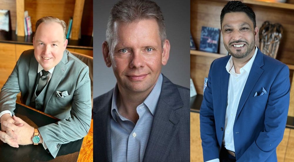 Headshots of Director of Sales Chris Jacoby (left), General Manager Manfred Steuerwald (center) and Director of Operations Mohammed Khan (right)