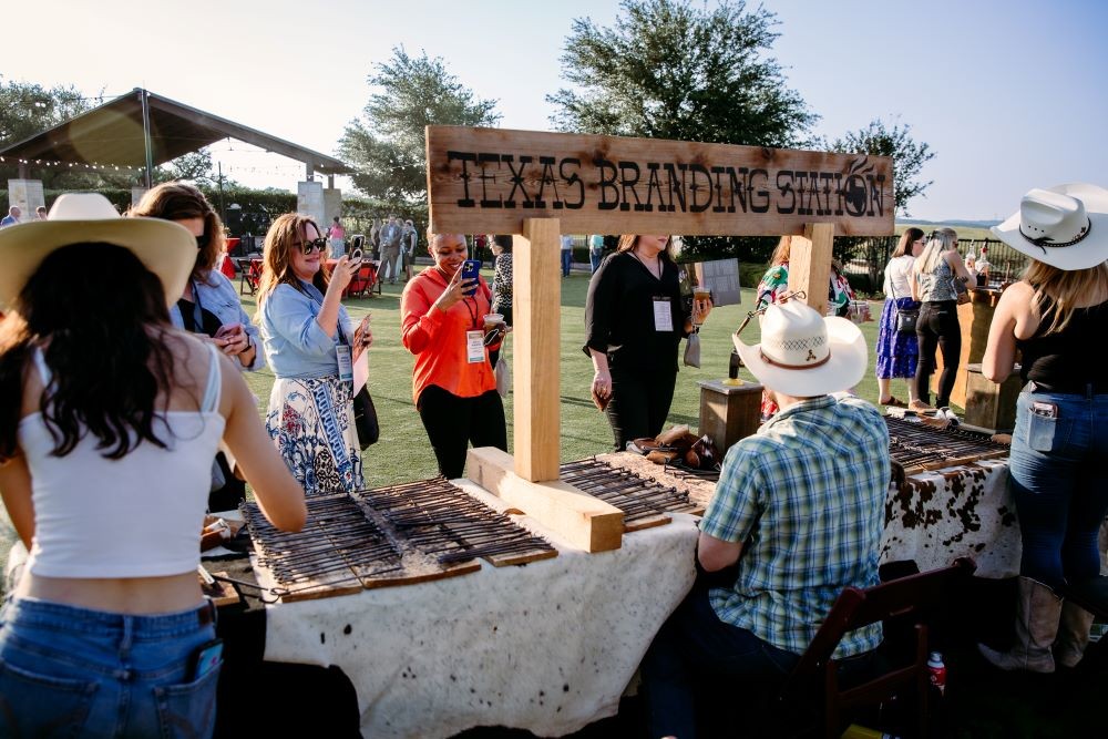 Branding station at opening reception at JW San Antonio Hill Country Resort and Spa at MT LIVE! National