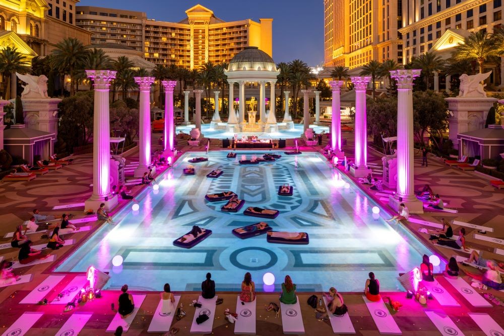 Caesars Entertainment Global Wellness Summit Sound Bath at Garden of the Gods Pool