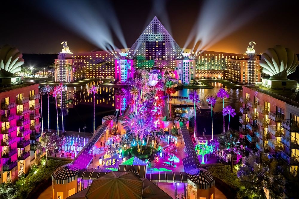 Outdoor event aerial at Walt Disney Swan and Dolphin