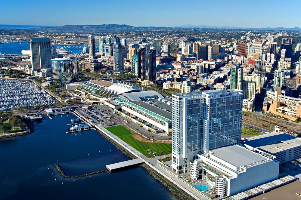 Aerial view of San Diego and bayfront