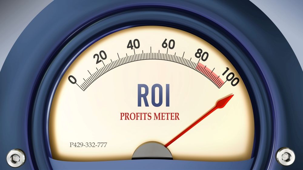 Graphic of an ROI Profits Meeting with the arrow pegged.