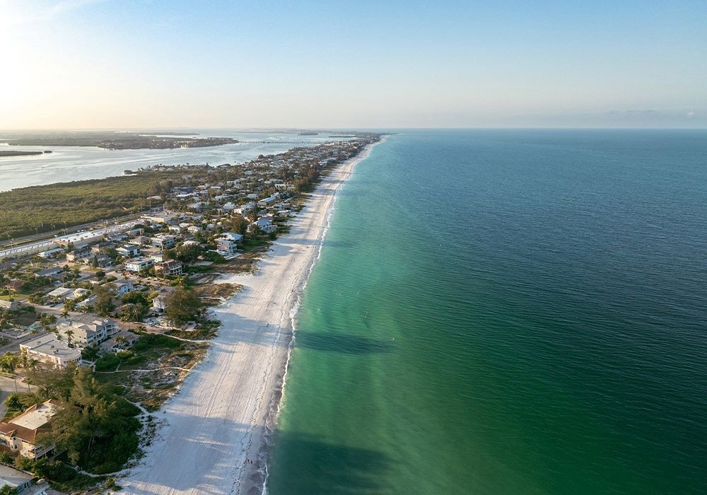 16 miles of sugar-white sand along the low-rise beaches of the Bradenton Area.