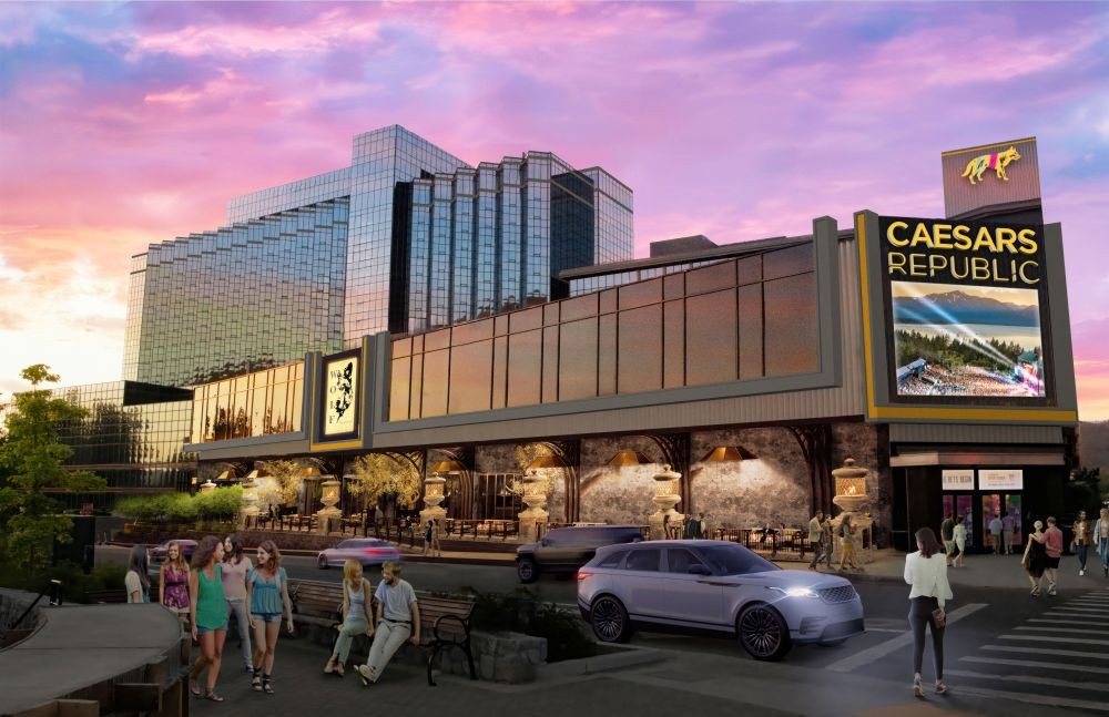 Rendering of exterior of Caesars Republic Lake Tahoe Hotel & Casino.