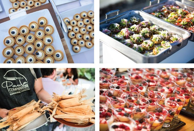 Collage of food items.