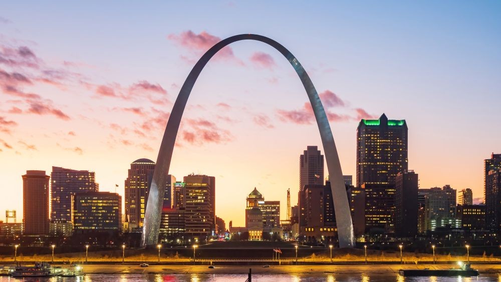 St. Louis skyline and the Gateway Arch